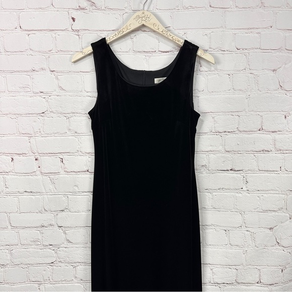 Witchycore Whimsigoth Dress maxi 10 Black Sleeveless Crushed Velvet Midi stretch - Picture 4 of 11